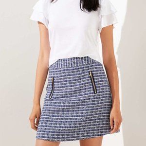 Loft Blue Tweed Skirt